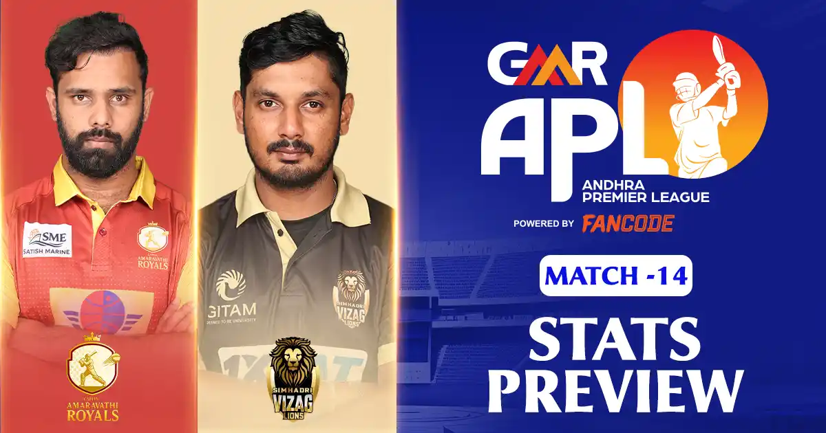 GMR APL 2025: Capital Amaravathi Royals vs Simhadri Vizag Lions, Match 14: Stats Preview